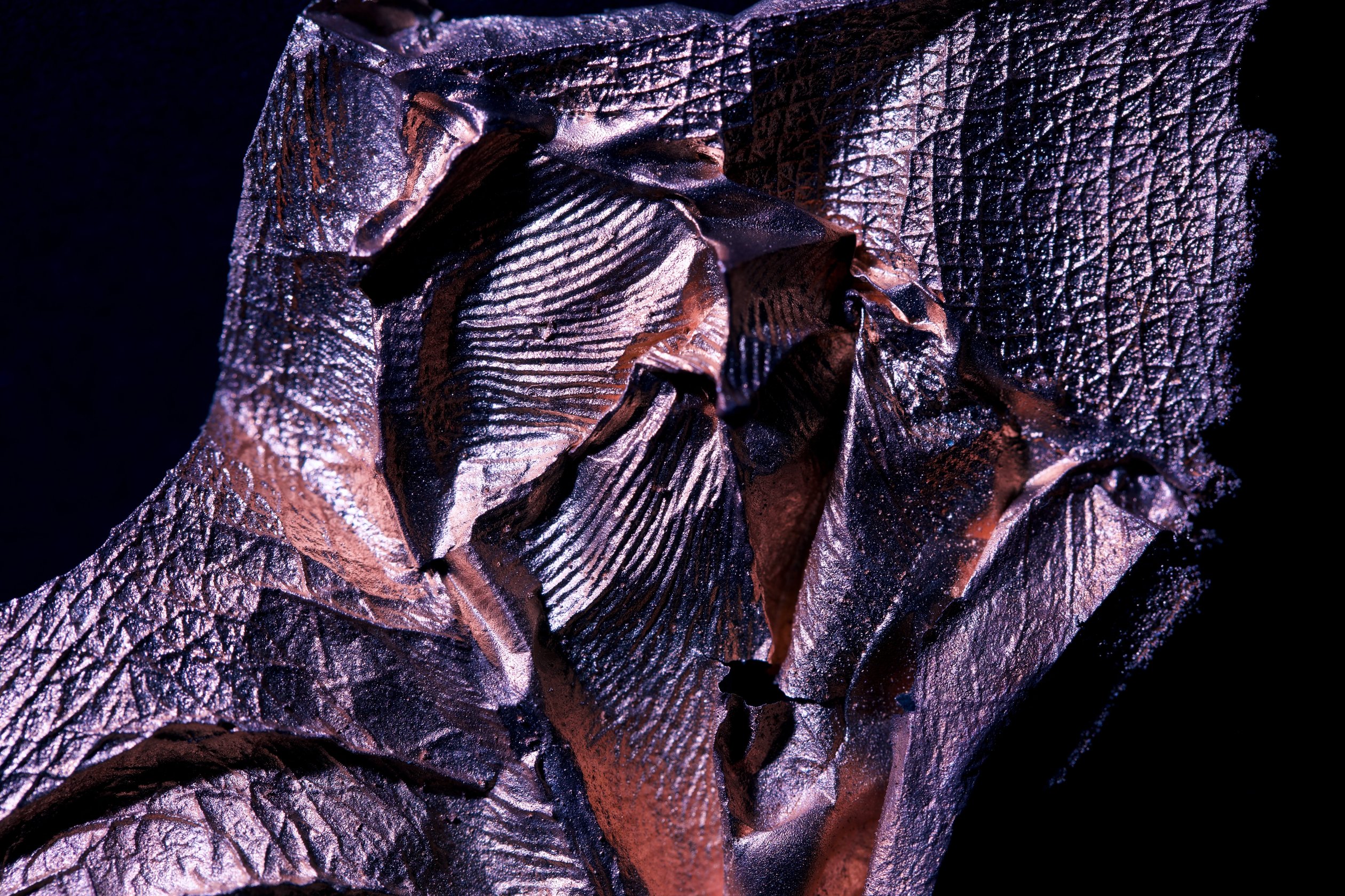 Hyperfixated Awakening (Knights), framed copper sculpture photograph