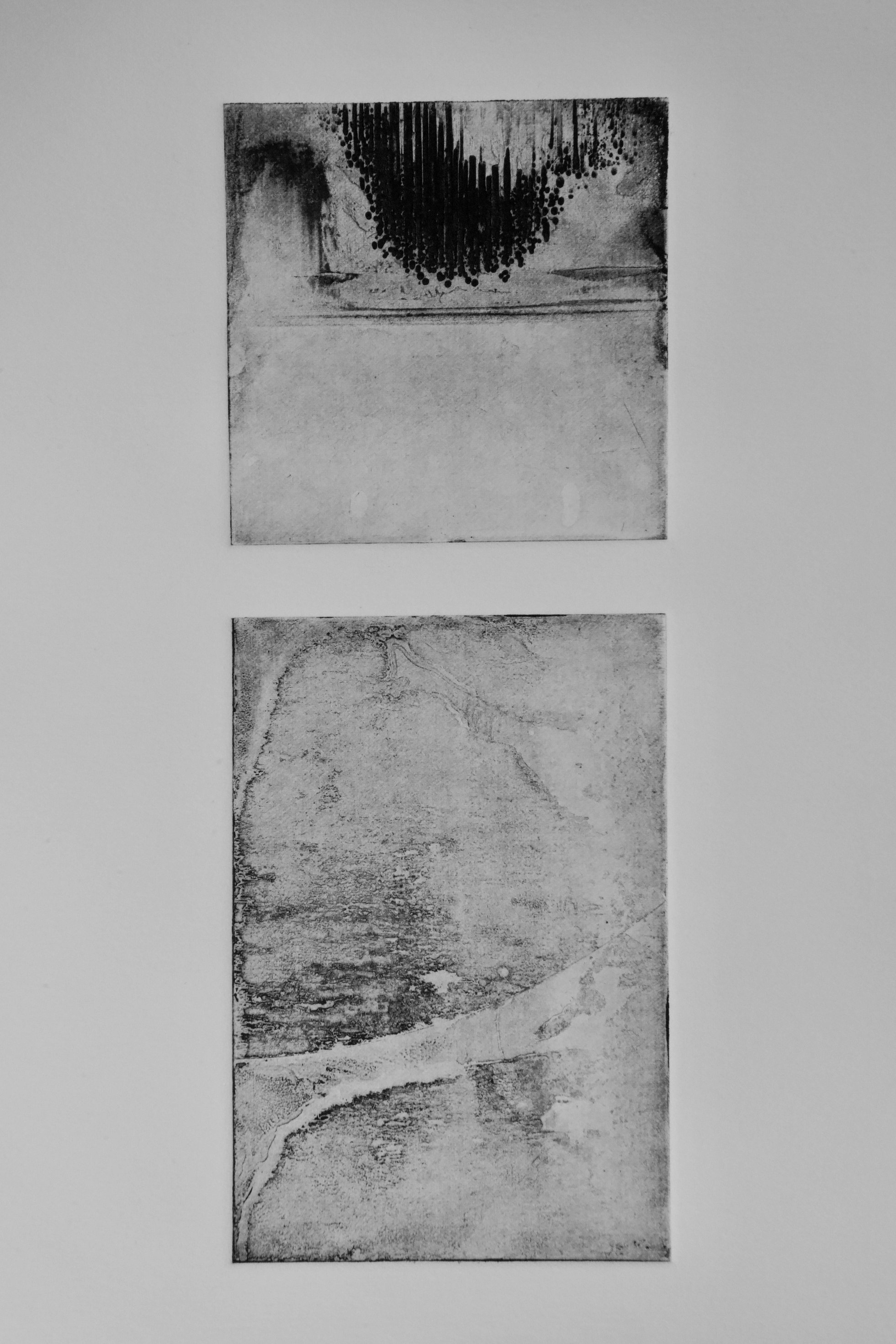 Decay intaglio print in a frame
