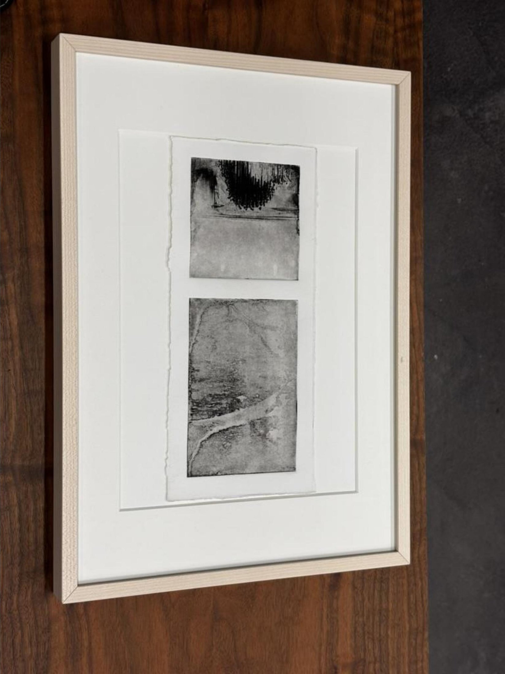 Decay intaglio print in a commercial frame
